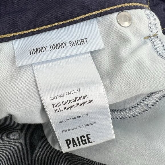Paige Jimmy Jimmy Distressed Jean Shorts 26 3" Inseam Rolled Hem Summer Denim - Picture 4 of 5